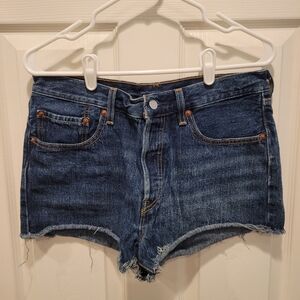 Levi's 501 Buttonfly Dark Blue Jean Shorts